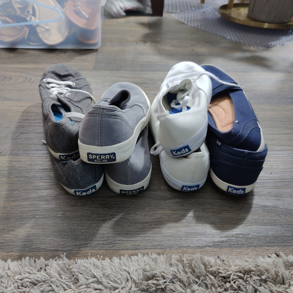 Sneakers - Gray, White, and Navy